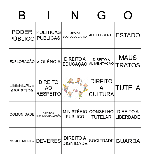 ESTATUTO DA CRIANÇA E DO ADOLESCENTE Bingo Card