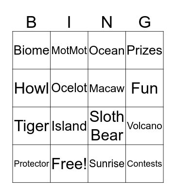 EE Bingo Card