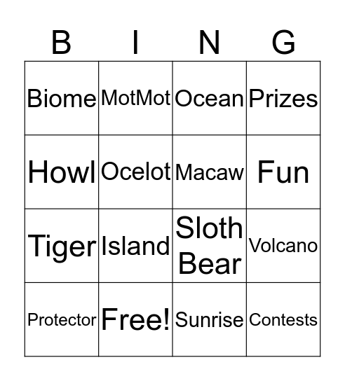EE Bingo Card