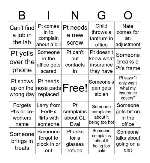 Office Bingo Baby Bingo Card