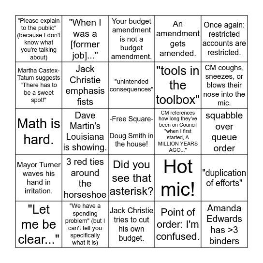 Budget Day Bingo! Bingo Card