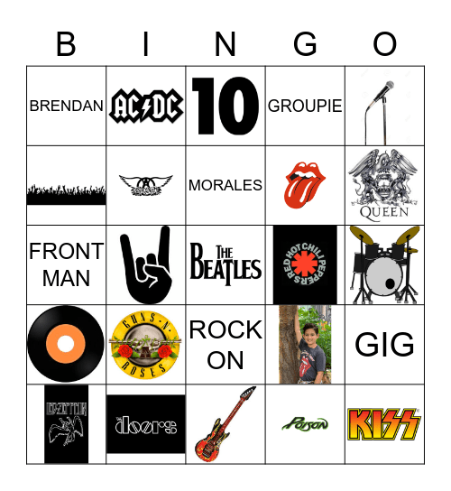 Brendan is 10...Lets Rock! Bingo Card