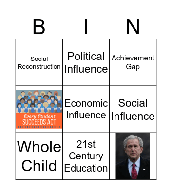 21st Century Education Bingo Card