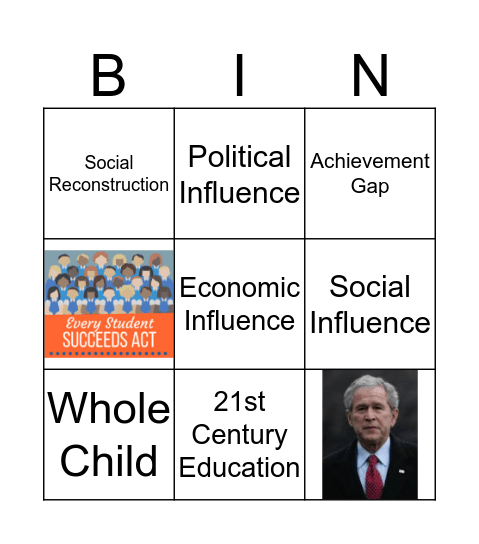 21st Century Education Bingo Card