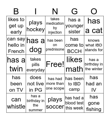 Find Someone Who Bingo Card