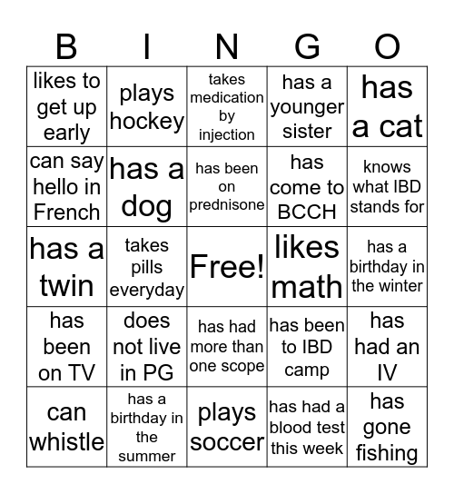 Find Someone Who Bingo Card