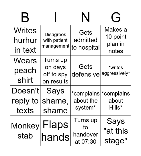 K.  Bingo Card