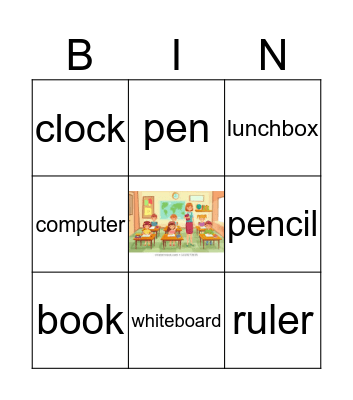 Classroom Bingo Card