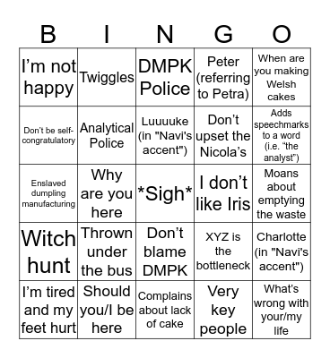 Will Bingo Card