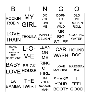 VINTAGE MUSIC Bingo Card