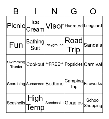 Summer BINGO  Bingo Card