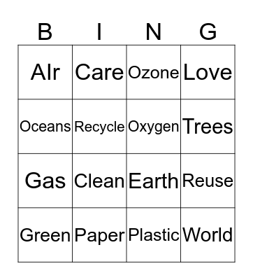 Goin' Green Bingo Card