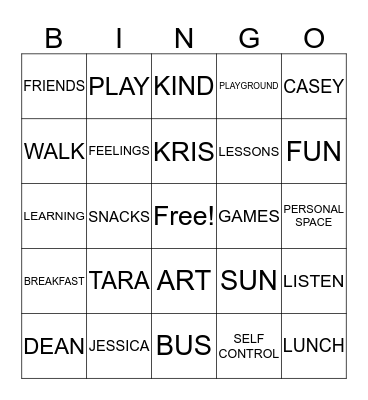 Northstar Bingo Card