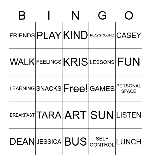 Northstar Bingo Card