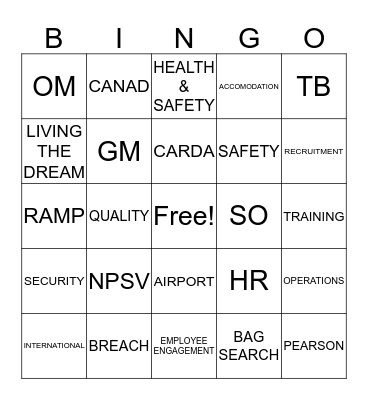 GARDAWORLD BINGO Card