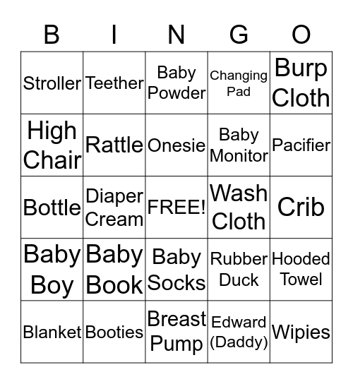 Desiree's Baby Bingo Card