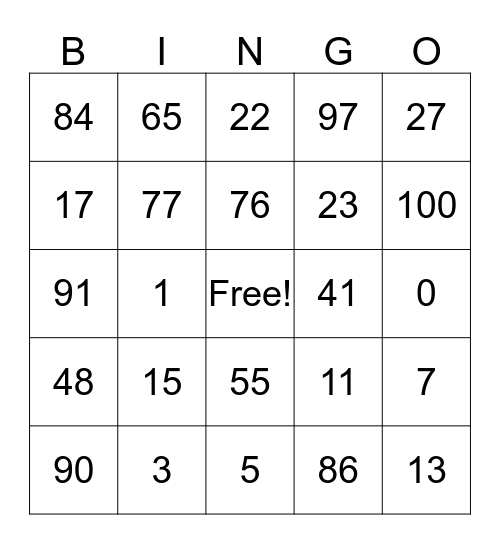 Addition & Subtraction BINGO! Bingo Card