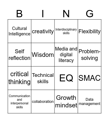 21st century skills Bingo Card