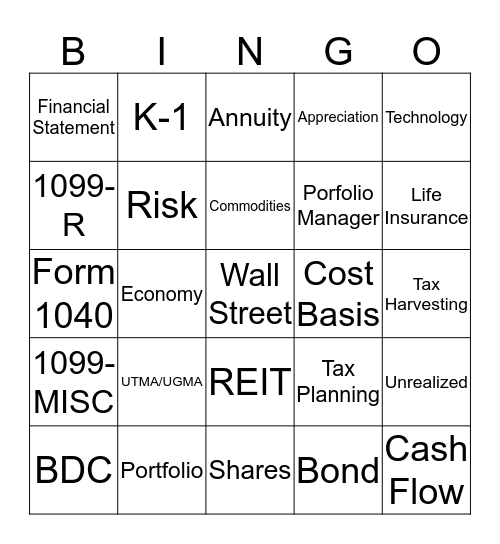 Regatta Capital Group Bingo Card