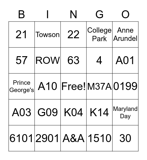 UI Bingo Card