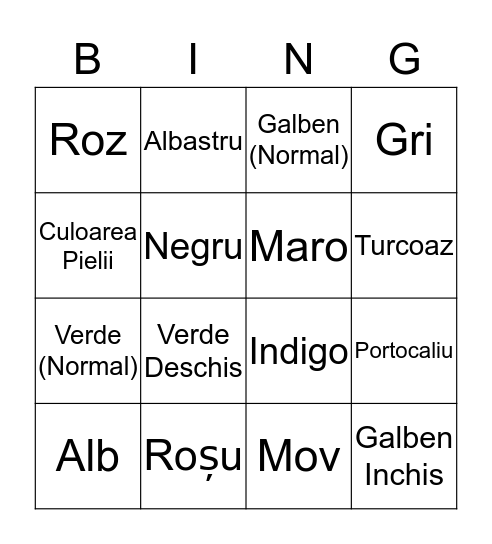 Bingo Colorat Bingo Card