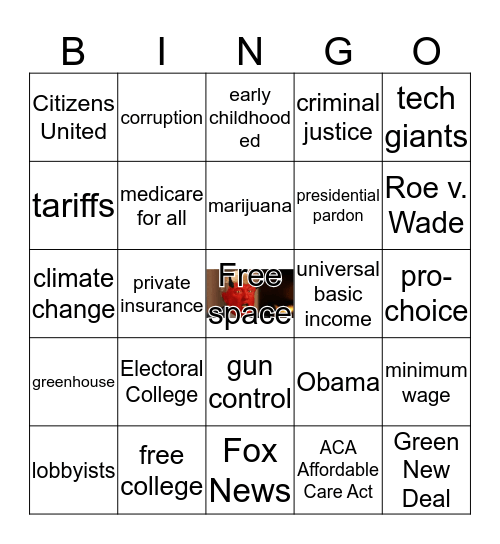 Democratic Debate Bingo June 26-27, 2019 Bingo Card