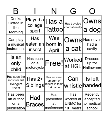 Genetic Medicine Bingo Card