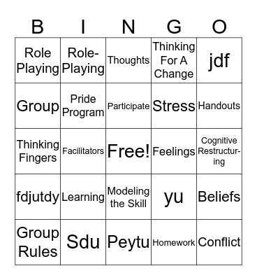 T4C Lesson #1 (Introduction) Bingo Card