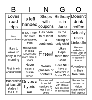 Un-Conference Bingo Card