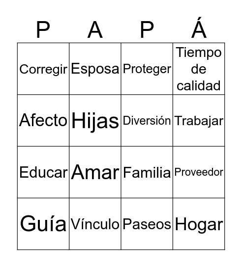 Padre  Bingo Card