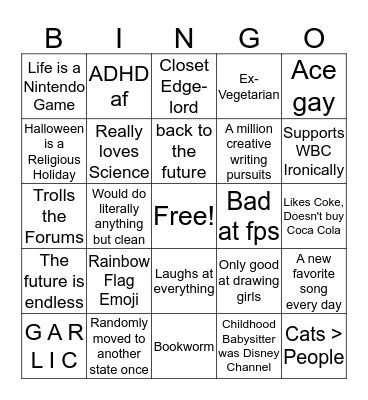 The Kat Scott Bingo...  Bingo Card
