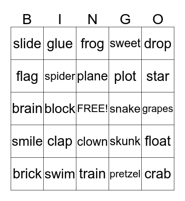 Blends Bingo Card