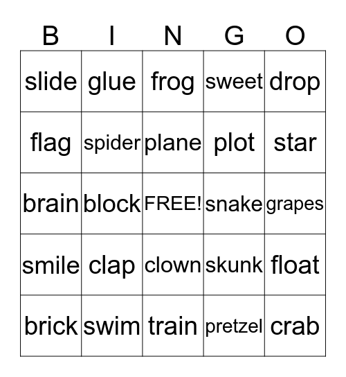 Blends Bingo Card