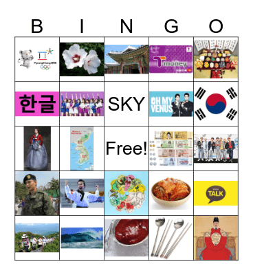 Korean Culture Bingo Card
