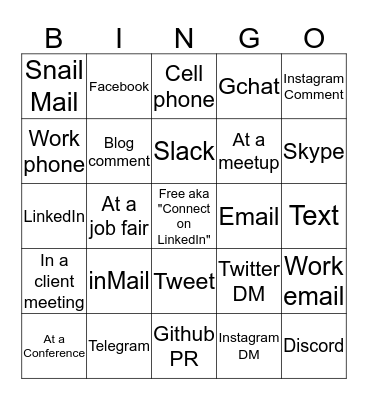 RECRUITER Bingo Card