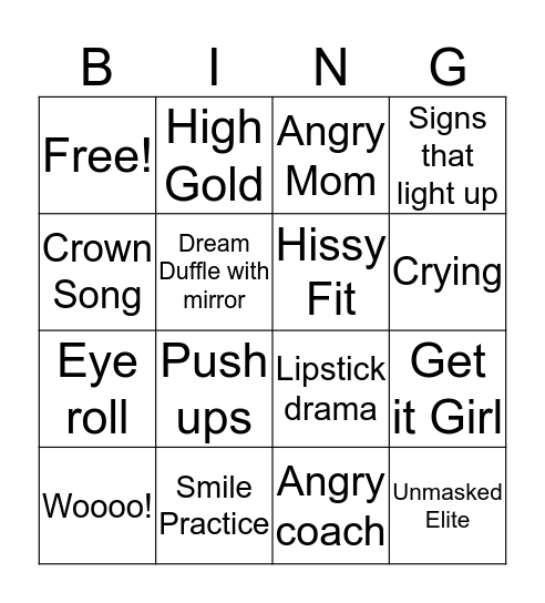 Nationals Bingo Card
