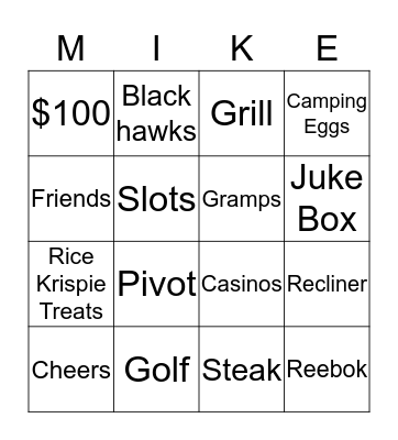 Fifty Bday Bingo Card