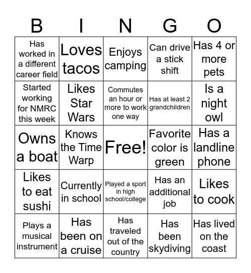 Retreat Bingo Card