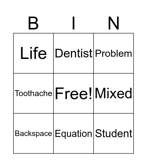 Week 6 Spelling Bingo Card