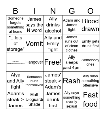 Blacksburg Bingo Card