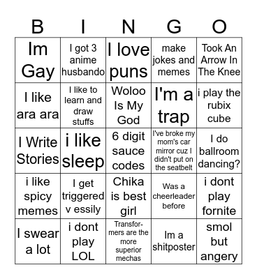 GAYA Ice Breaker Bingo Card