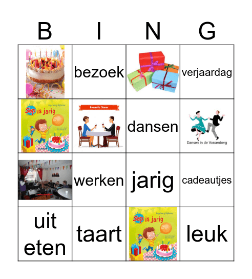 Verjaardag Bingo Card