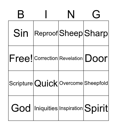 I AM the door Bingo Card