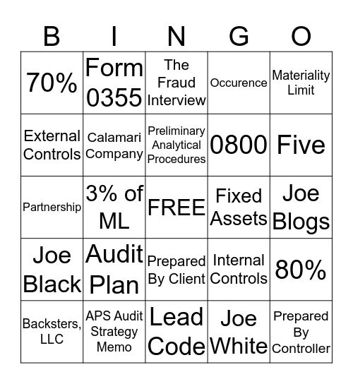 Accounting Bingo Card