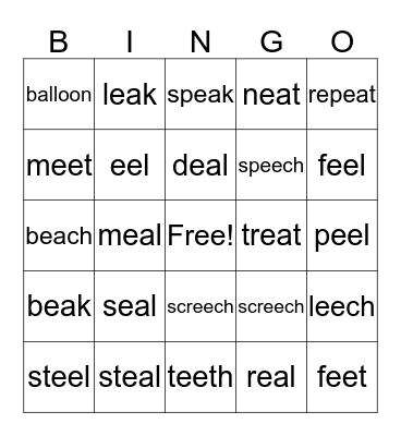 EE & EA BINGO Card