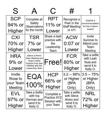 Sacramento Strong BINGO Card