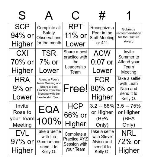 Sacramento Strong BINGO Card