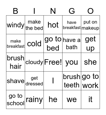 Summer School BINGO! Bingo Card