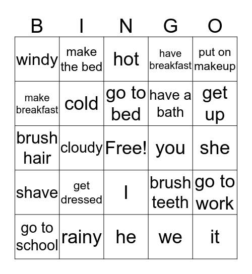 Summer School BINGO! Bingo Card