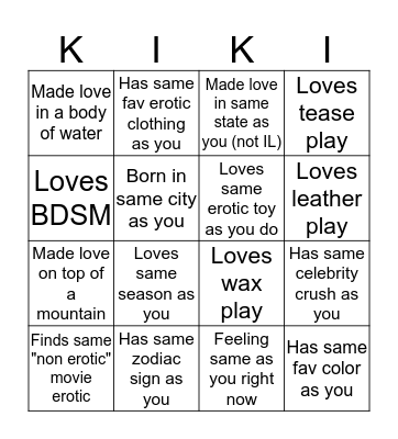KIKITUBE Bingo Card